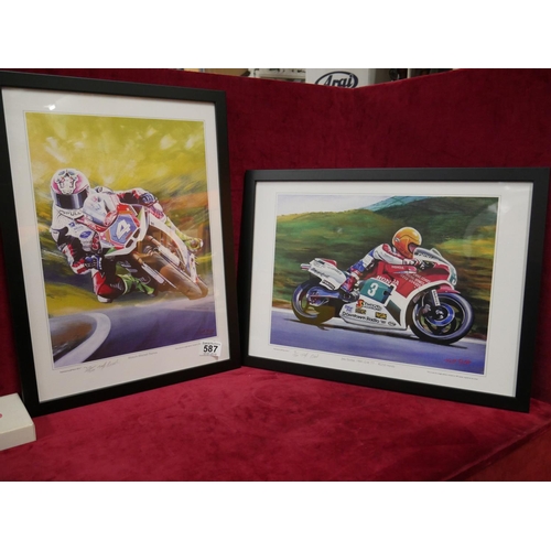 587 - 2 MOTORBIKE PRINTS