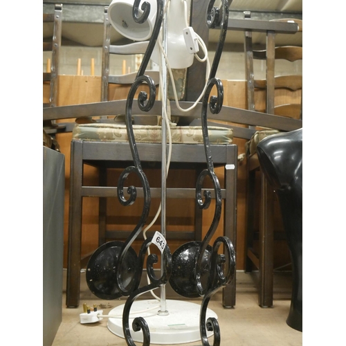 643 - 2 CANDLE STANDS & READING LAMP