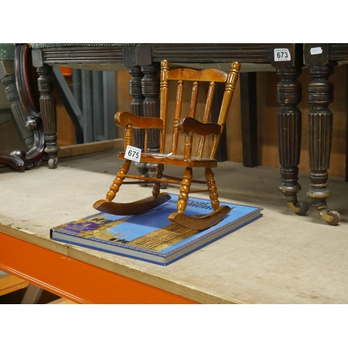 675 - MINIATURE ROCKING CHAIR & BOOK