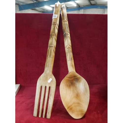 763 - LARGE ORNAMENTAL SPOON & FORK