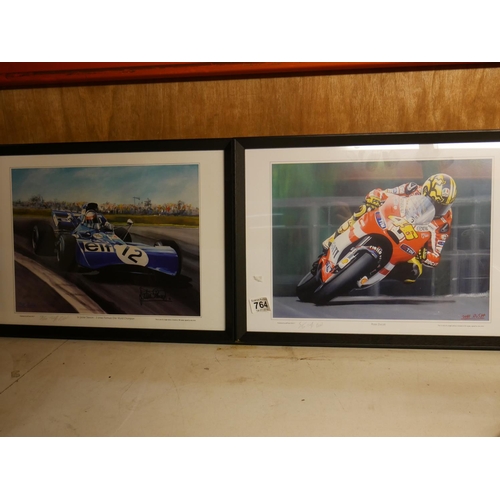 764 - 2 MOTORBIKE PRINTS