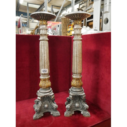 858 - PAIR OF CANDLE STANDS