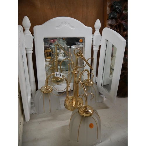 959 - DRESSING TABLE MIRROR & CEILING LIGHT