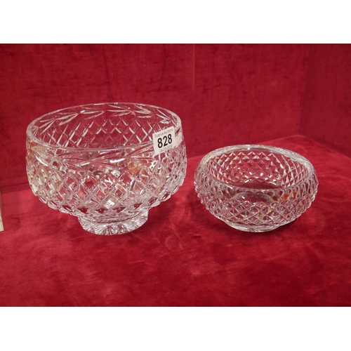 828 - 2 CRYSTAL BOWLS