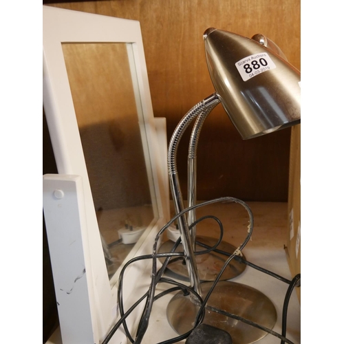 880 - 2 DESK LAMPS & DRESSING TABLE MIRROR