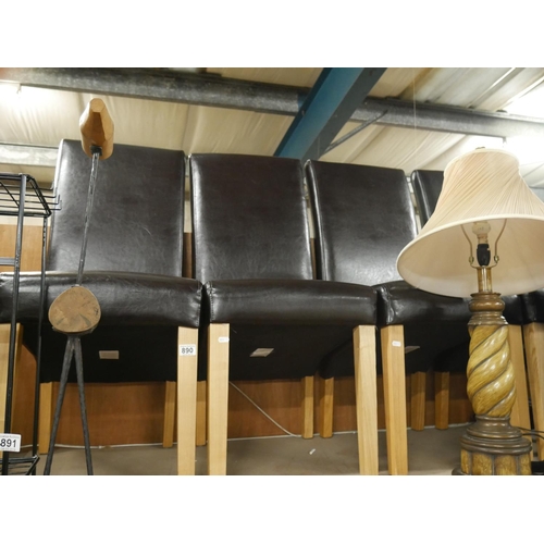 890 - 4 LEATHER CHAIRS