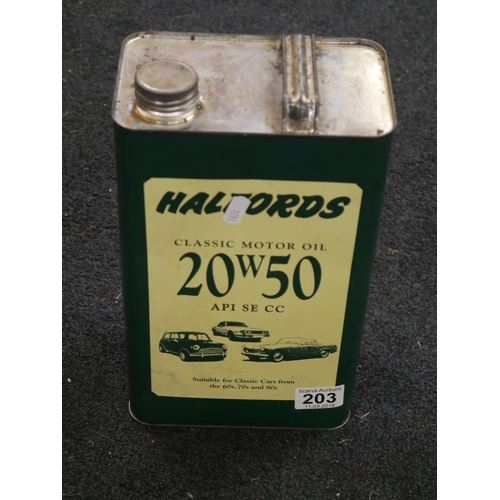 203 - OLD JAR OF ENGINE OIL