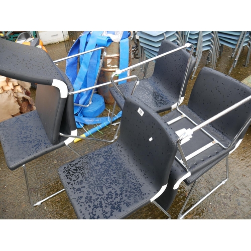 62 - 6 LEATHER & CHROME SEATED CHAIRS