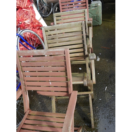 78 - 4 HARDWOOD DECK CHAIRS