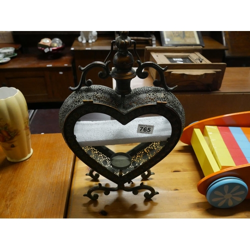 765 - HEART SHAPED CANDLE LANTERN