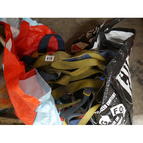 819 - LOT OF SAFETY HARNESS PLUS 2 BAGS & CONTENTS