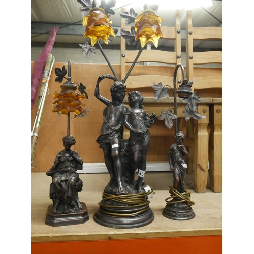 851 - 3 FIGURINE LAMPS