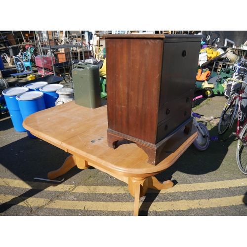 35 - PINE TABLE & UNIT