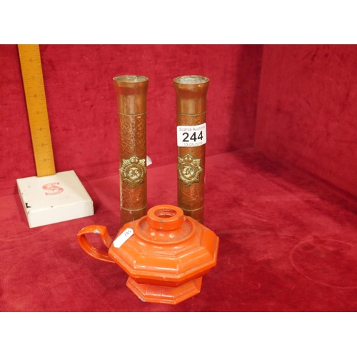 244 - CANDLE HOLDERS X 3