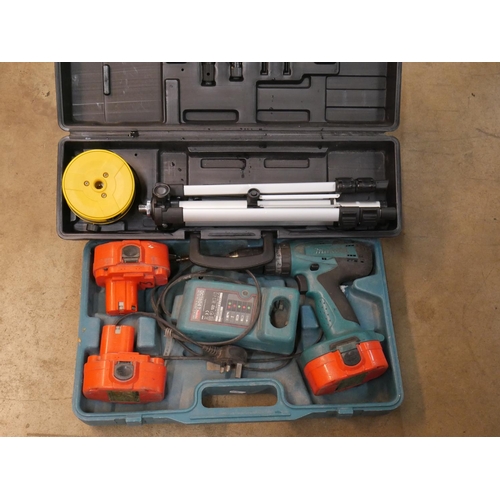 278 - LAZER LEVEL & MAKITA DRILL