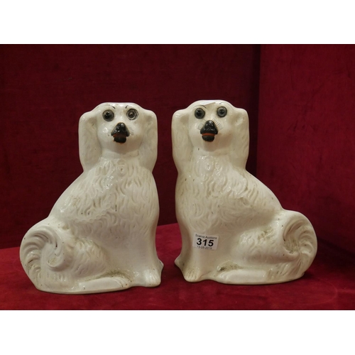 315 - PAIR OF STAFFORDSHIRE DOGS