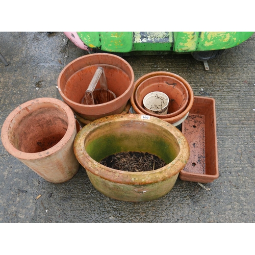 160 - LOT OF PLANTERS INCLUDING TERRACOTTA