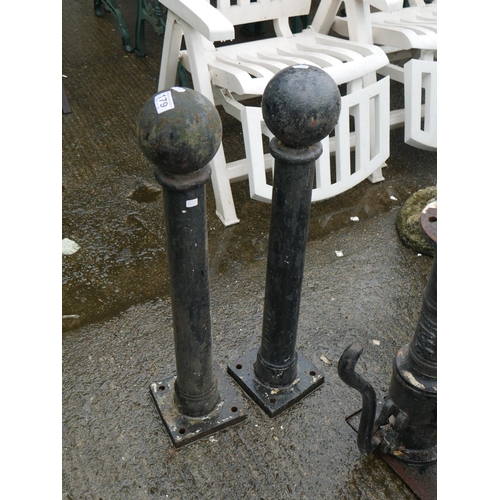 179 - 2 CAST HITCHING POSTS