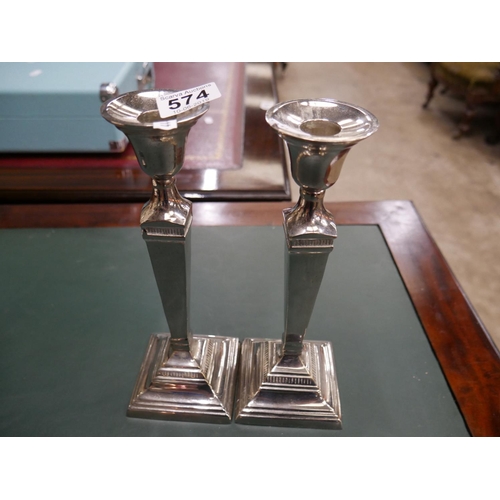 574 - PAIR OF EPNS CANDLESTICKS