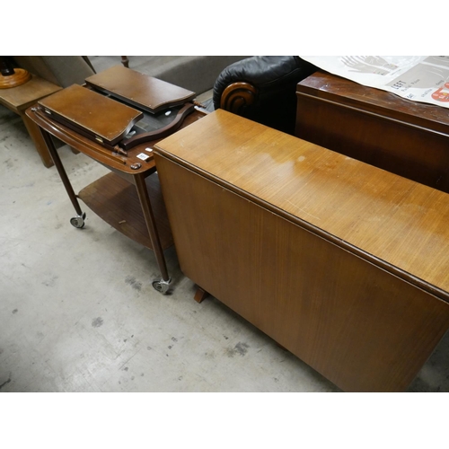 591 - TROLLEY, DROP LEAF TABLE & DRESSING TABLE MIRROR