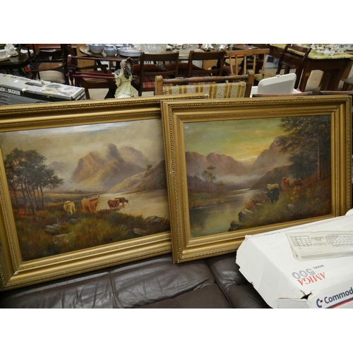 600 - PAIR OF VICTORIAN OIL PAINTINGS (ONE SD)