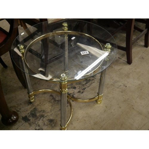 672 - CIRCULAR GLASS TOP TABLE