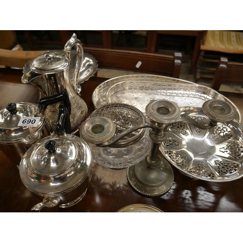 690 - LOT OF SILVER PLATE