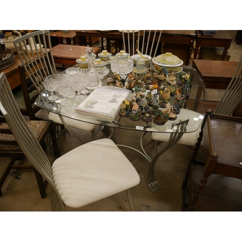 712 - GLASS TOP TABLE & 4 CHAIRS