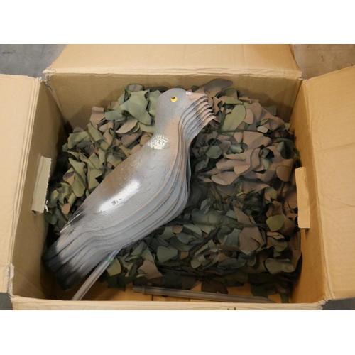 154 - BOX OF DECOYS & CAMOUFLAGE