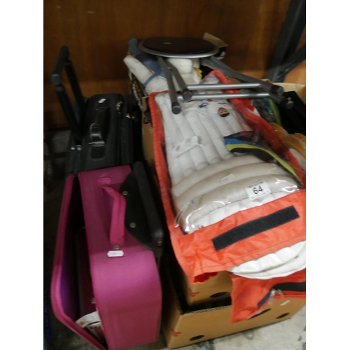 64 - JOB LOT INCLUDING 2 SUITCASES & CONTENTS