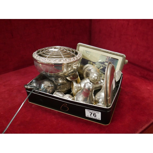 76 - BOX OF SILVER PLATE