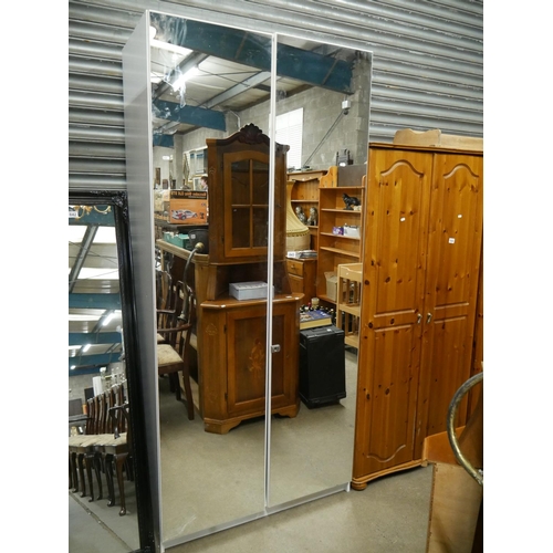 843 - 2 DOOR MIRRORED WARDROBE