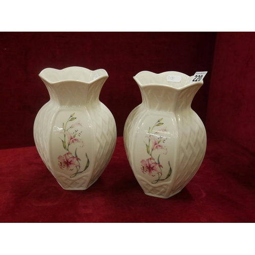 220 - 2 BELLEEK VASES