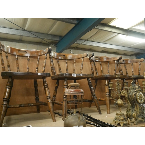 227 - 4 WOODEN CHAIRS