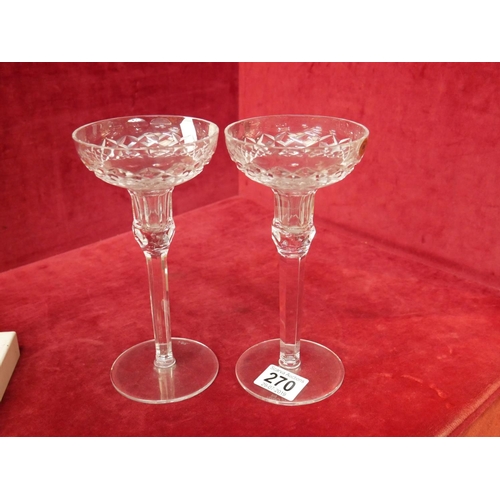 270 - PAIR OF TYRONE CRYSTAL CANDLESTICKS