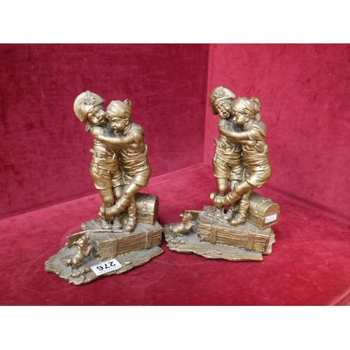 276 - PAIR OF GILT FIGURES