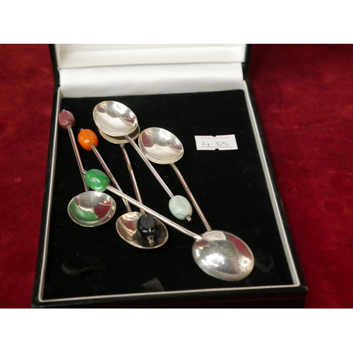 293 - SET OF SILVER BEAN COCKTAIL SPOONS