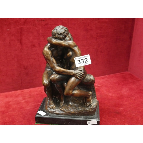 332 - BRONZE LOVERS FIGURINE