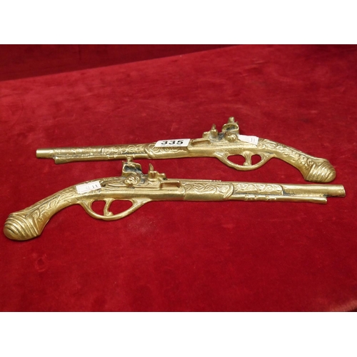 335 - 2 BRASS GUN PLAQUES