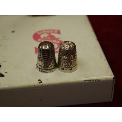 349 - 2 SILVER THIMBLES