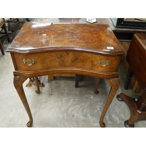 361 - BURR WALNUT ONE DRAWER SIDE TABLE