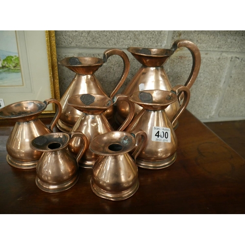 400 - LOT OF COPPER JUGS