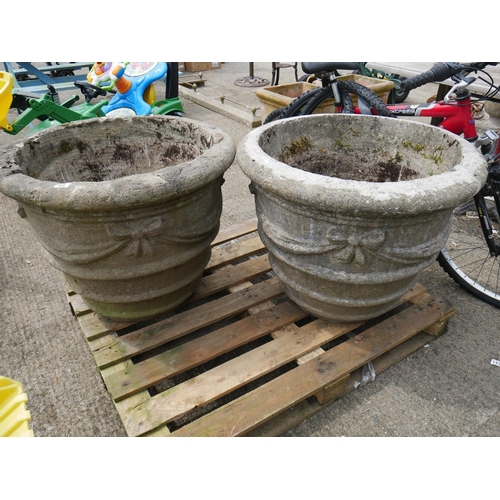 66 - 2 LARGE CONCRETE PLANTERS