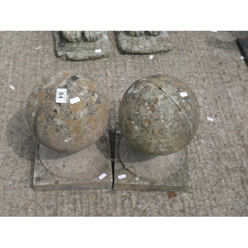 84 - PAIR OF CONCRETE PILLAR TOPS