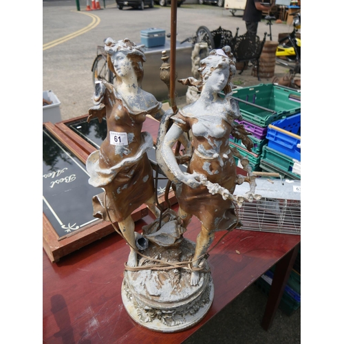 61 - SPELTER LAMP BASE