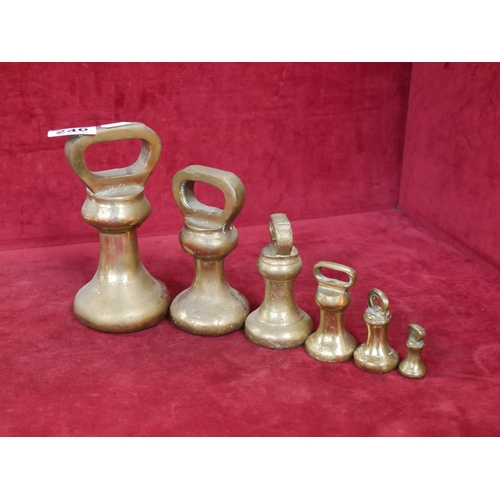 246 - SET OF 6 BRASS WEIGHTS