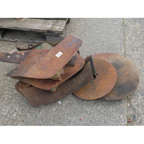 37 - LOT OF PLOUGH PARTS