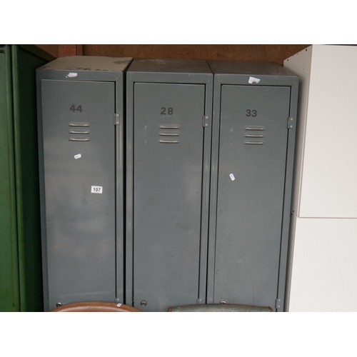 107 - 3 METAL LOCKERS