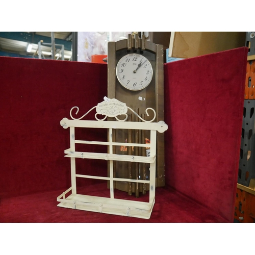 73 - WALL CLOCK & HANGING RACK