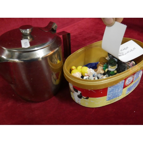 117 - STAINLESS STEEL TEA POT & TETLEY TEA BAG COLLECTABLES